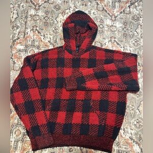 Skims Buffalo Check Cozy Knit Hoodie